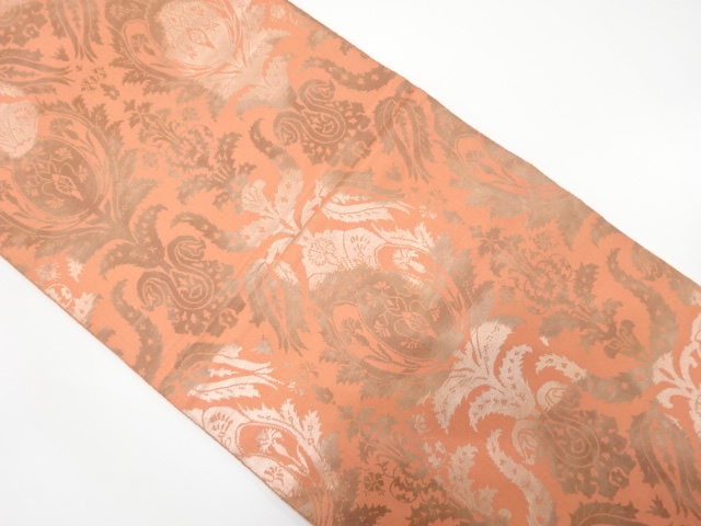 唐花模様織り出し　袋帯